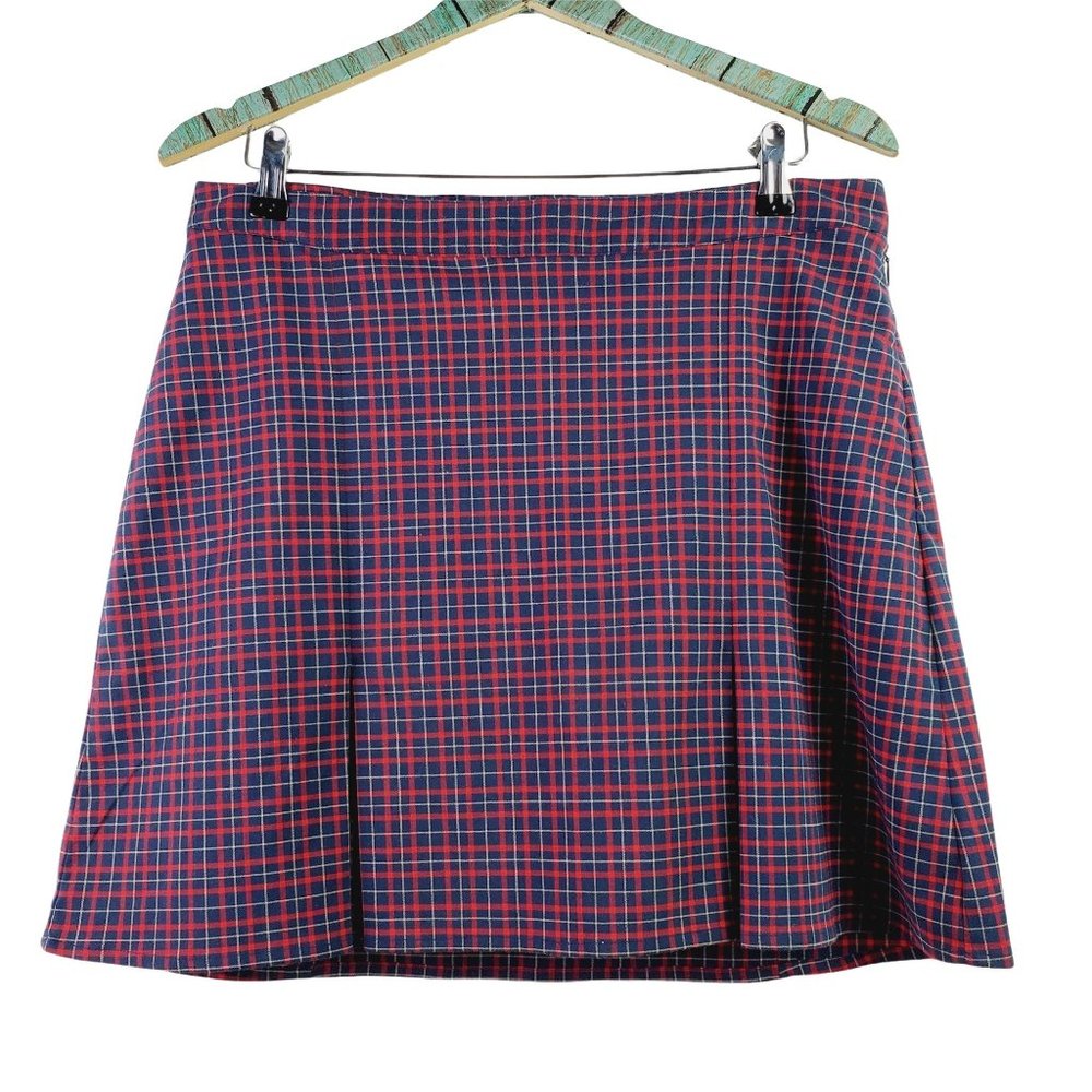 Vintage Y2K 2001 Tommy Jeans Plaid Pleated Mini Skirt Jr Size 11
